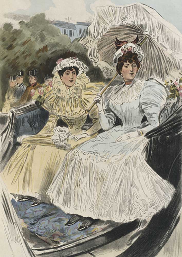 Distinguished young women of easy virtue, illustration from La Femme a Paris by Octave Uzanne (1851- from Pierre Vidal