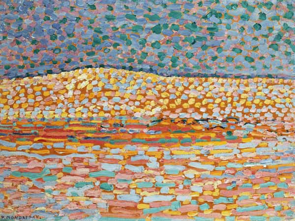 Pointillistische Studie einer Düne, mit leichter Erhebung auf der linken Seite from Piet Mondrian