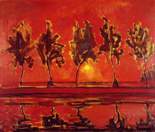Trees on the Gein: Moonrise from Piet Mondrian