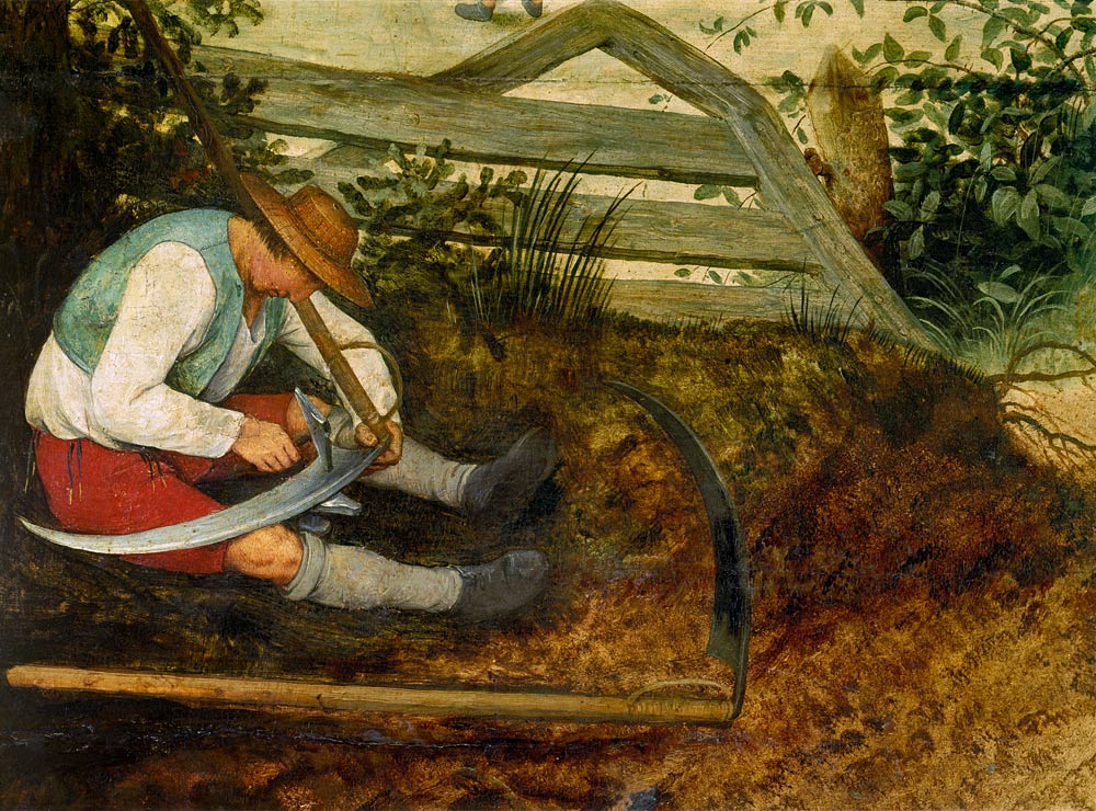 Bauer beim Dengeln seiner Sense from Pieter Brueghel the Elder