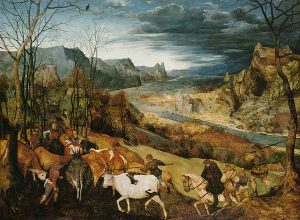 The homecoming of the herd (end: The seasons) from Pieter Brueghel the Elder