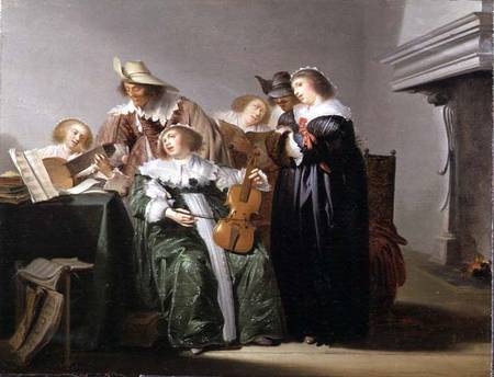 Elegant Figures Music Making in an Interior from Pieter Codde