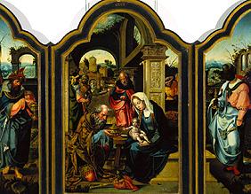 Triptych with the adoration of the kings