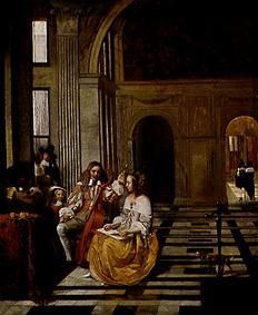 Society playing instruments. from Pieter de Hooch