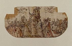 Triumph of the wisdom. Outline for the blanket in the gold. Hall of the Augsburg city hall. from Pieter de Witte