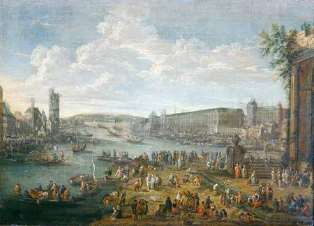 View of the Louvre and the Tour de Nesles from the Ile de la Cite from Pieter II Casteels
