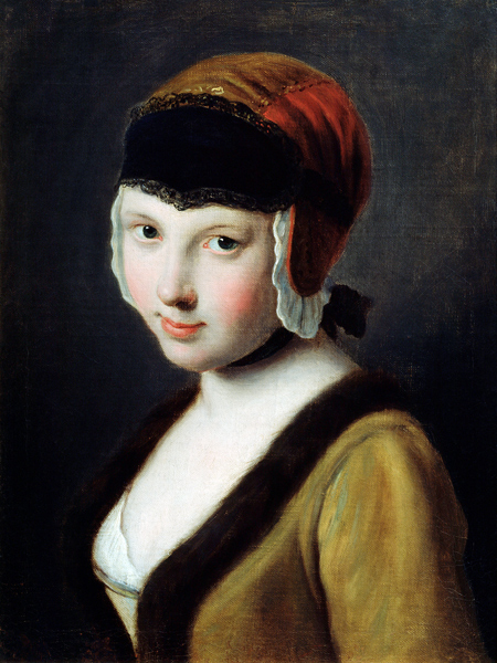 A girl with a black mask from Pietro Antonio Rotari