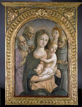 The Virgin and Child with SS. Jerome, Bernardino of Siena, Catherine of Alexandria and Francis, 15th