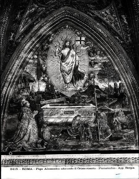 Pope Alexander VI (1431-1503) Adoring the Resurrected Christ from Pinturicchio