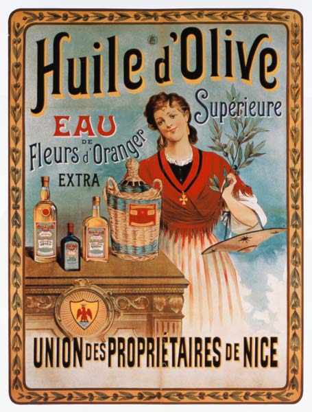 Poster advertising olive oil made in Nice, France from Advertising art