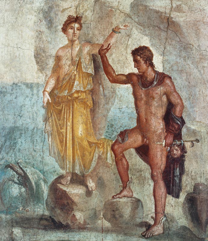 Perseus frees Andromeda. from Pompei, wall painting