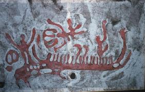Scene with boat, Bronze Age (rock painting)