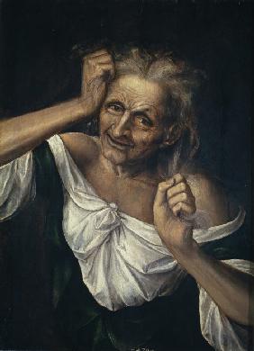 Old Woman Tearing at her Hair