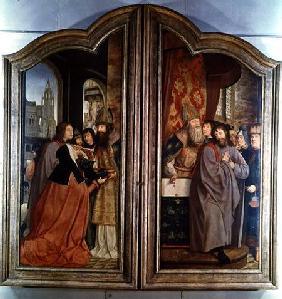 The Holy Kinship, or the Altarpiece of St. Anne, detail of the right panel depicting the Death of St