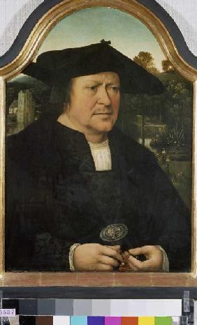 Portrait of an unknown man with a rosary.