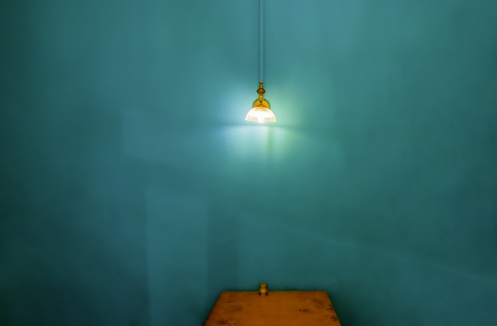 Light Table Blue wall from RABIA BASHA ARTIST