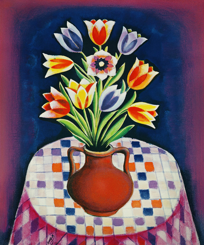 Still life with Flowers, 1967 (oil on canvas)  from Radi  Nedelchev