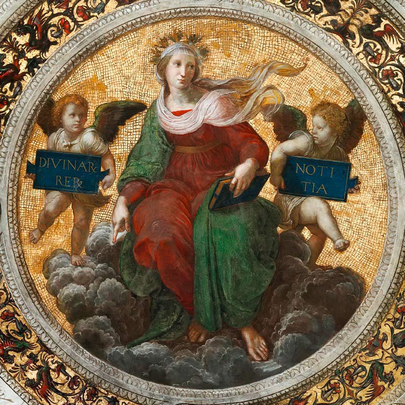 The theology (detail) part of blanket of the Stanza della Segnatura from Raffaello Sanzio da Urbino
