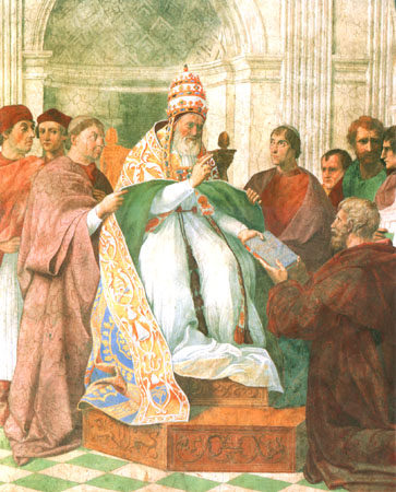 Gregor IX. receives the Dekretalien (detail part) from Raffaello Sanzio da Urbino