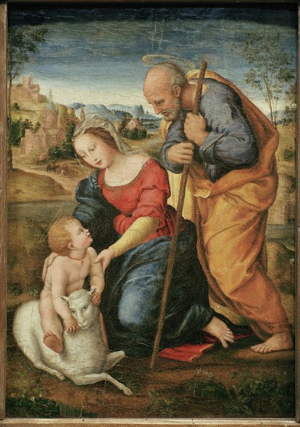 Raphael / Holy Family with lamm / 1504 from Raffaello Sanzio da Urbino