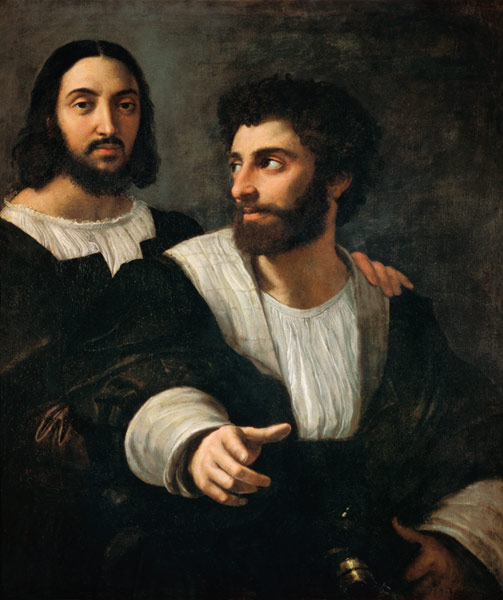 Self-portrait with a friend. from Raffaello Sanzio da Urbino