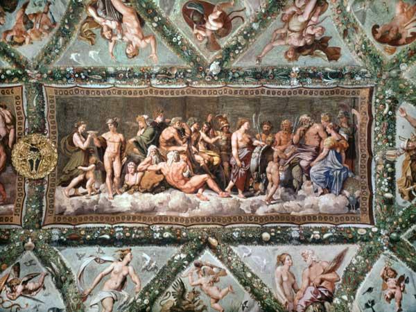 The Council of the Gods, ceiling painting of the Courtship and Marriage of Cupid and Psyche