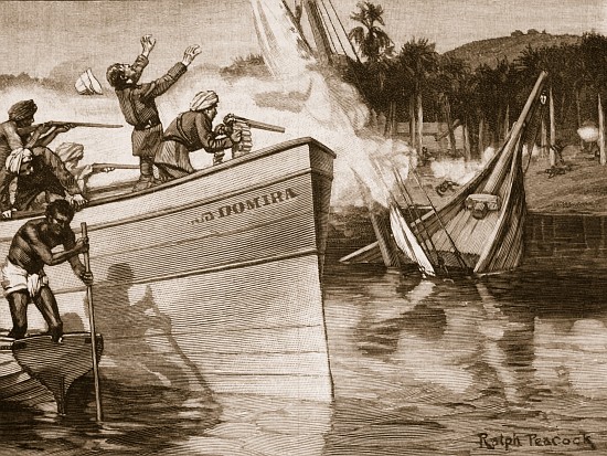 Maguires attack on the slave dhows from Ralph Peacock