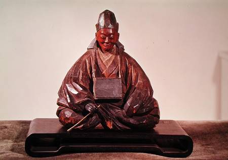Seated statue of Basho (1644-94) Edo Period (1603-1868) from Ran-Koo