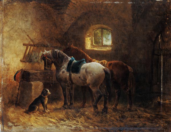 Horses in the stable from Reinhold Braun