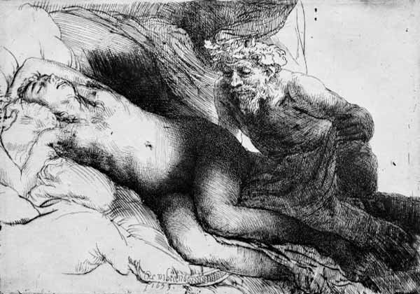 Antiope und Jupiter from Rembrandt van Rijn