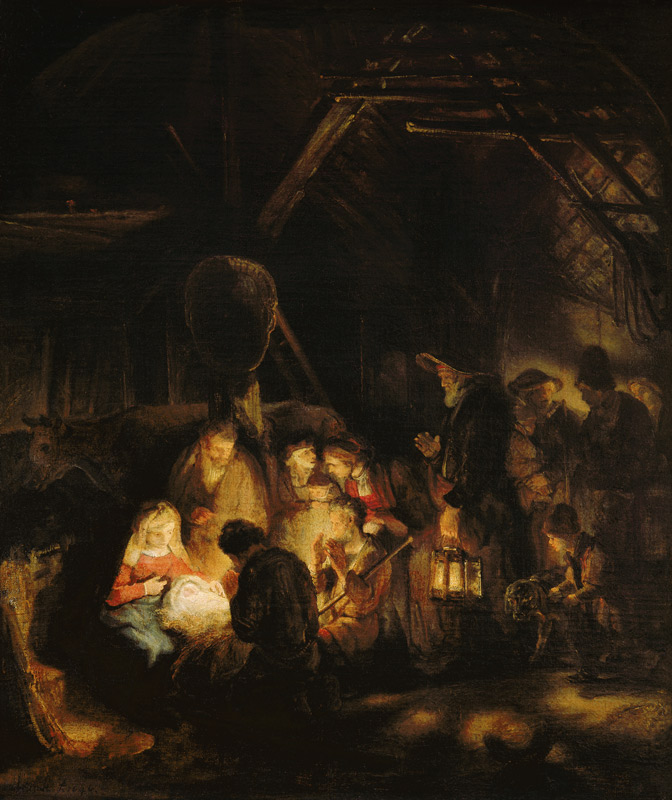 Adoration of the Shepherds from Rembrandt van Rijn