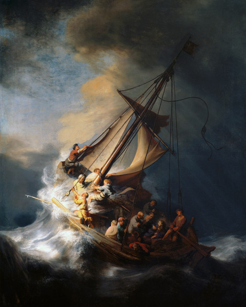 Christ in the storm on the lake Genezareth from Rembrandt van Rijn