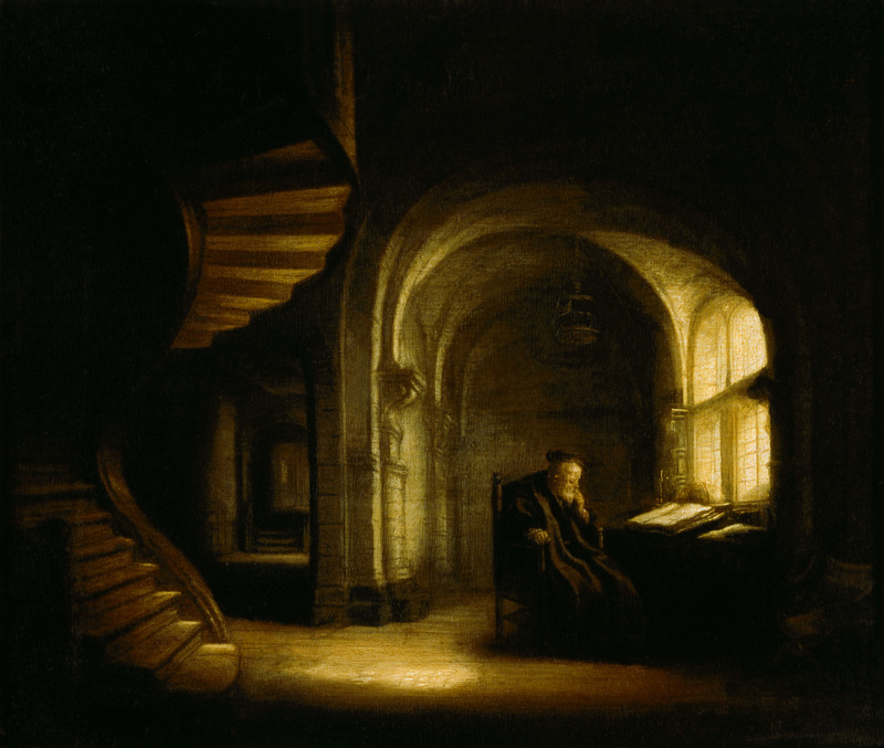 Philosopher with an Open Book from Rembrandt van Rijn