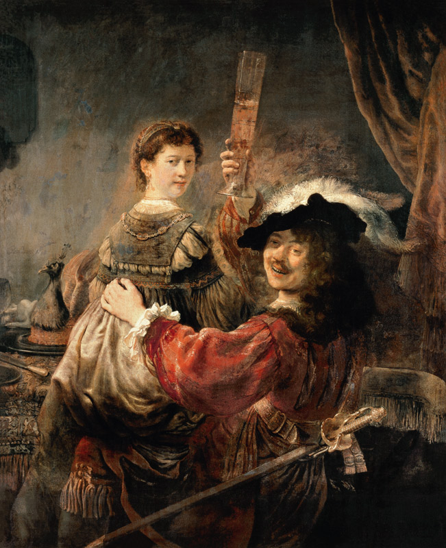 Self-portrait of the artist with his young wife's Saskia from Rembrandt van Rijn