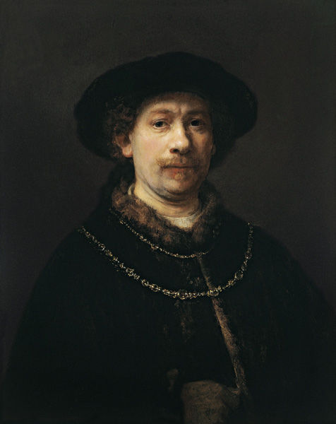 Self Portrait with Beret and Two Gold Chains from Rembrandt van Rijn