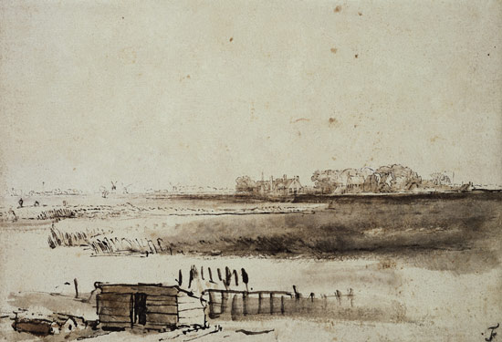 View of Houtewaal from Rembrandt van Rijn