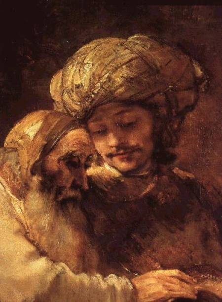Jacob Blessing the Children of Joseph (detail of 375) from Rembrandt van Rijn