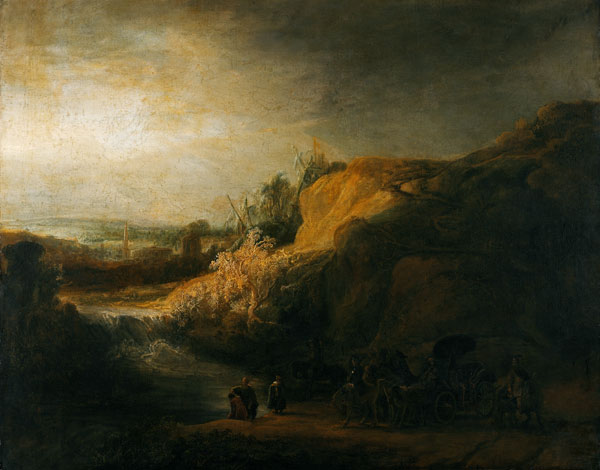 Landscape with the baptism of the Eunuch from Rembrandt van Rijn