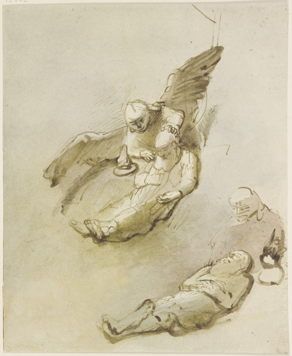 Petrus im Gefängnis, vom Engel geweckt from Rembrandt van Rijn