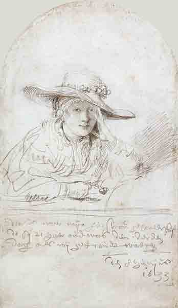 Saskia van Uylenburch from Rembrandt van Rijn