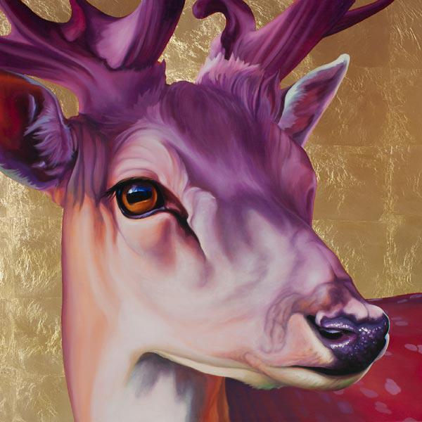 Deer, pink and gold