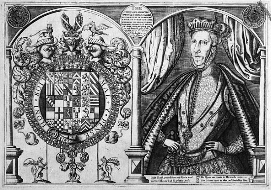 Thomas Howard, 4th Duke of Norfolk and his coat of arms from Renold Elstrack