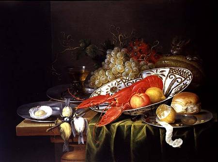 Still Life of Oysters and Lobsters from Reynier van Gherwen