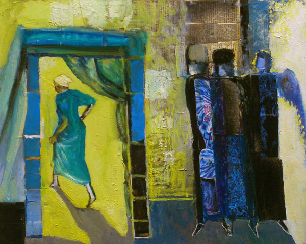 Sarah and the Three Angels, 1998 (oil & collage on canvas)  from Richard  Mcbee