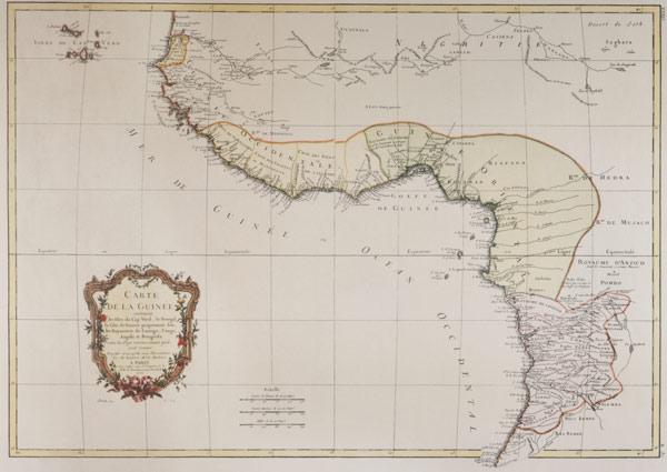 Gulf of Guinea , Map by Bonne