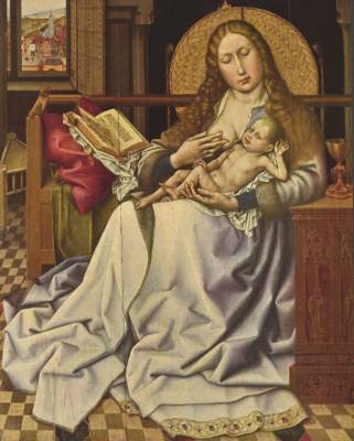 Madonna with the child in front of a screen from Robert Campin