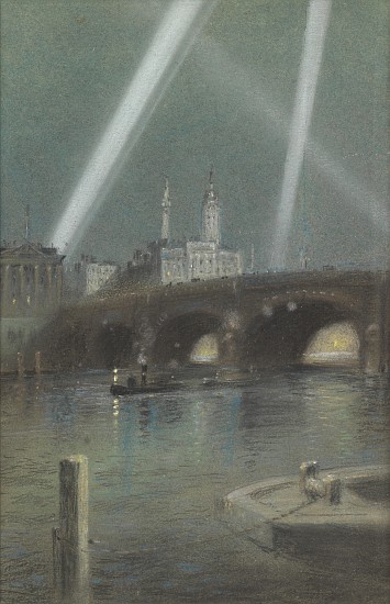 War Searchlights over London Bridge from Robert Randoll