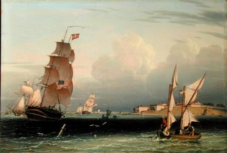 Ship Going Out, Fort Independence, Boston Harbour from Robert Salmon