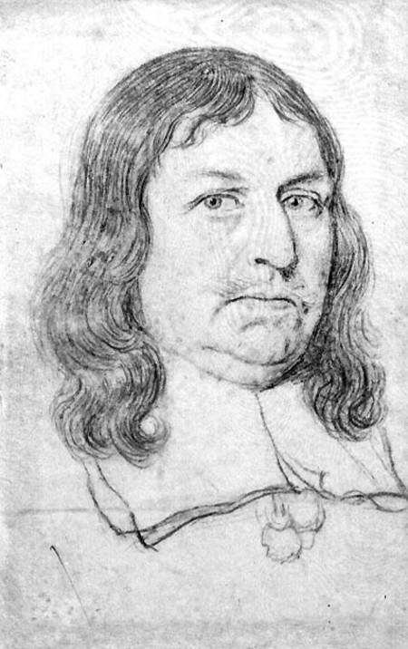 Male portrait possibly of Oliver Cromwell (1599-1658) cil on from Robert White