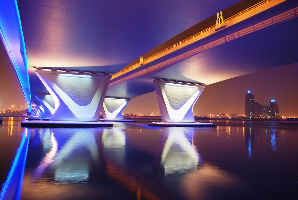 Al Garhoud Bridge, Night from Robert Work